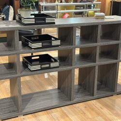 Gray Console/ TV Console/ Bookshelf