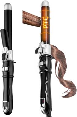 1-Inch Ceramic Automatic Hair Curler, Rotary Curling Iron for All Hair Types, Dual Voltage, Auto Shut-Off