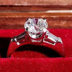 1.48CTW. Platinum Iridium Natural & IGI Certified Lab Created Diamond Engagement Ring ◇ Size: 6.0