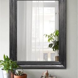 Mirrors for Wall Black 26x18 Large Rustic Wood Mirror Farmhouse Rectangular Hanging Mirror Bathroom Bedroom Wall Mirror Decor