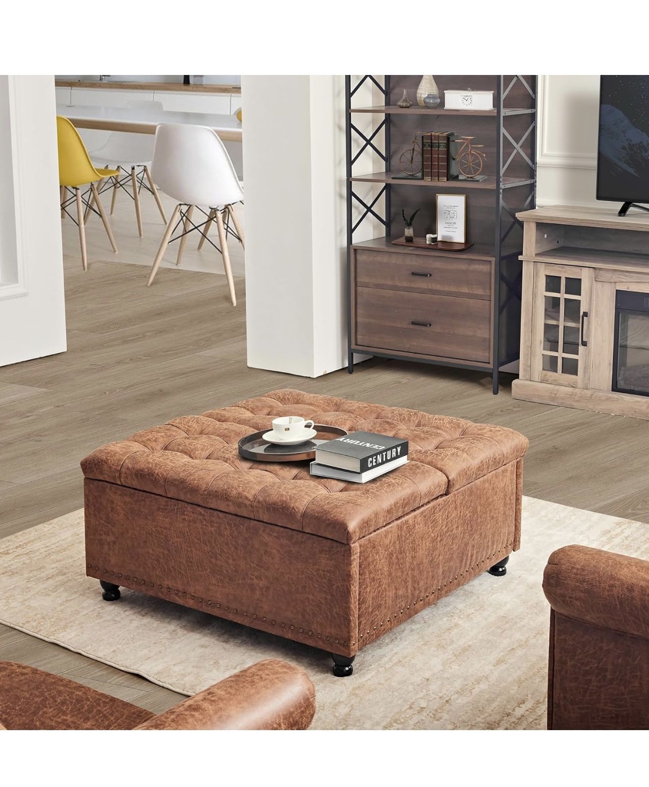 Brand New Square Ottoman Coffee Table With Storage