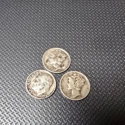 Silver Mercury Dime Lot.