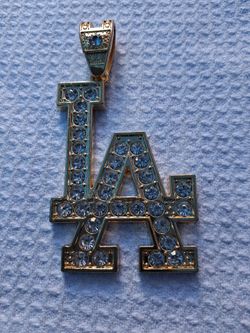 Iced- Out mid tier "LA" initial pendant