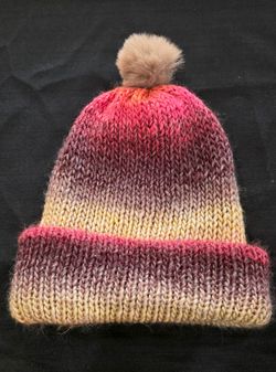 Kids Knit Beanie Hat with Pom-Pom