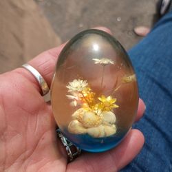 Clear egg with flowers done by myself