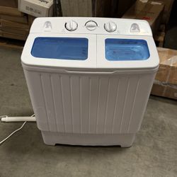 New Portable Washing Machine Twin Tub 17.6 Lbs Capacity Washer 11 Lbs and 7.6 Lbs Spinner