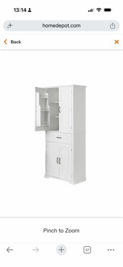 30 in. W x 15.7 in. D x 72 in. H White MDF Freestanding Linen Cabinet with Door, Adjustable Shelf