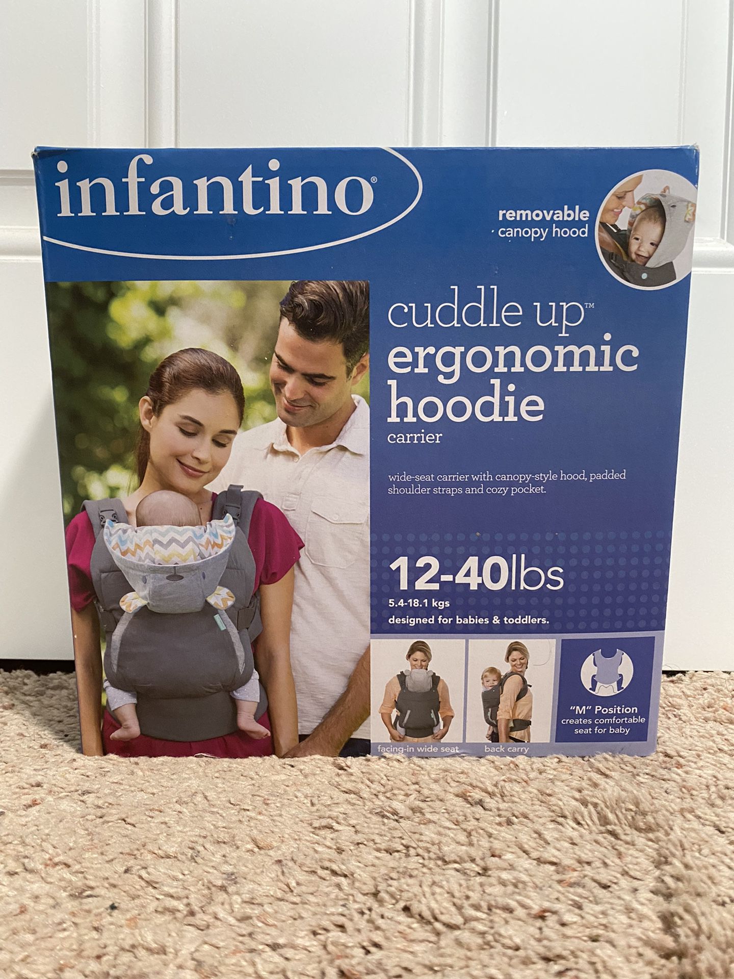 Infantino Cuddle Up Ergonomic Hoodie Baby Carrier BRAND NEW