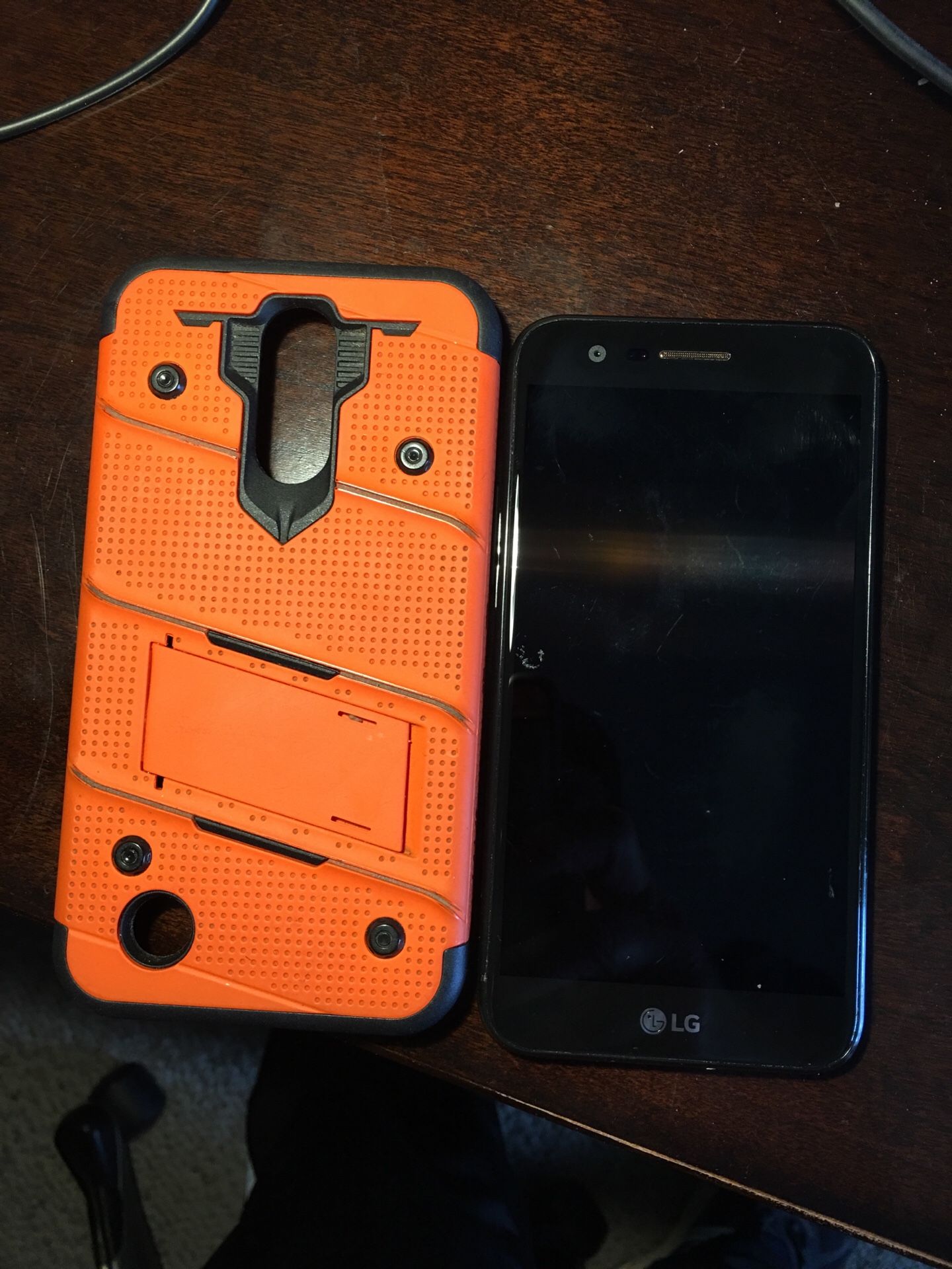 Lg k20 v phone and hard case with stand 6 months old