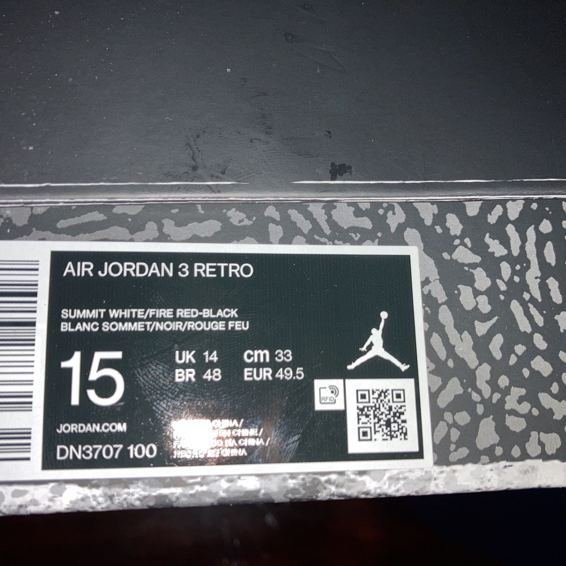Jordan 3 Retro Size 15 $275 for Sale in Montgomery Village, MD