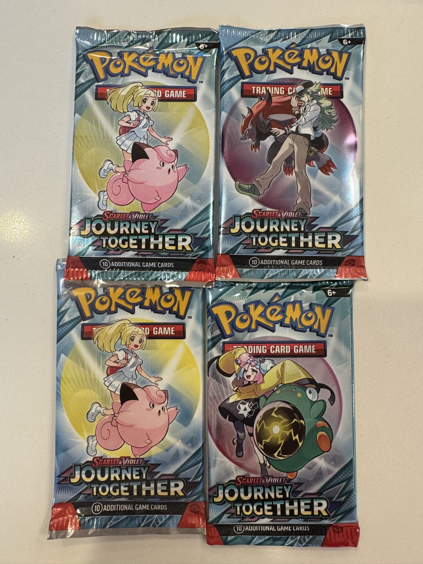 Pokemon TCG Journey Together Booster Packs Lot Of 4 Sealed