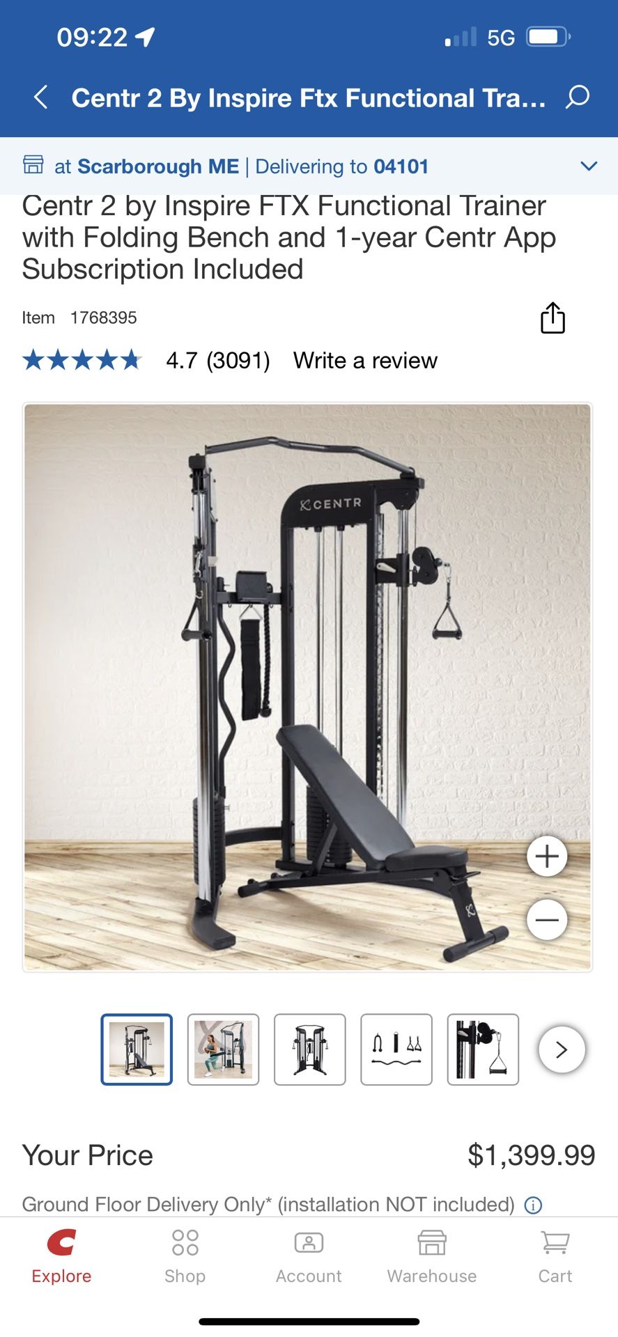 FTXC functional trainer with bench (cable machine)