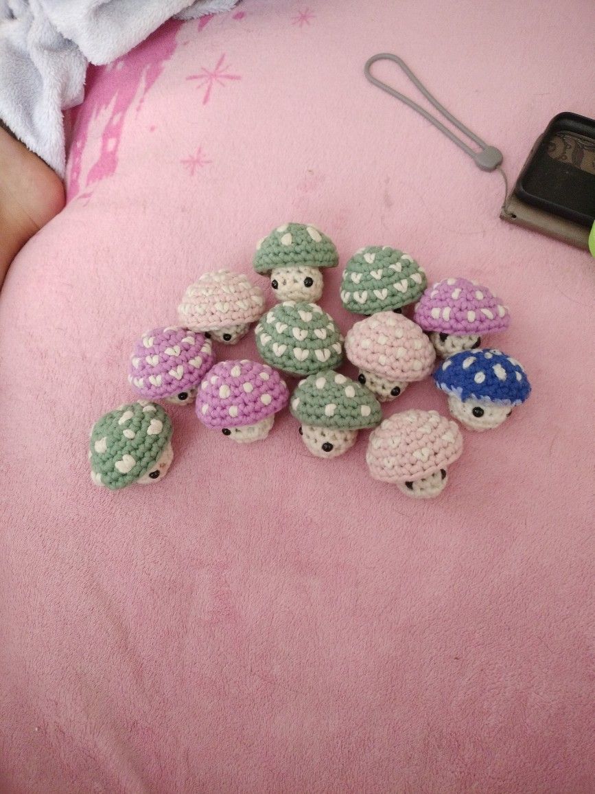 Crochet Amigurumi Mushroom Pop It Fidget Toys