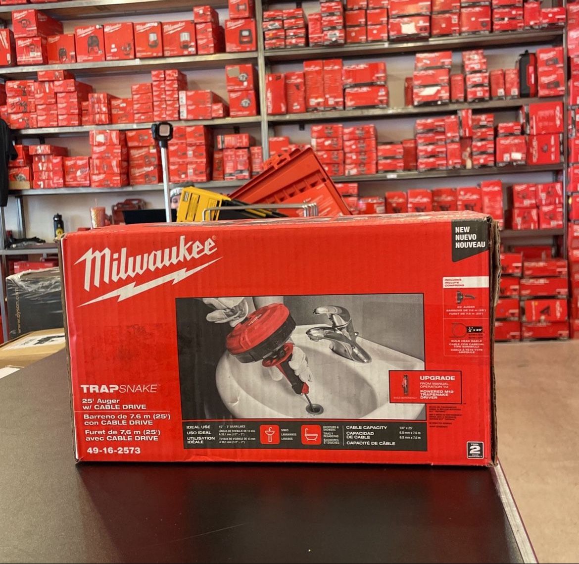 MILWAUKEE TRAPSNAKE 25’ AUGER W/ CABLE DRIVE …..49162573 for Sale