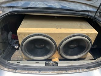 2 15’s American Bass HD Serious 2200 Rms Box And Speakers Still Hooked Up So You can Hear Them $600 Can Come With Amp If The price Is Right