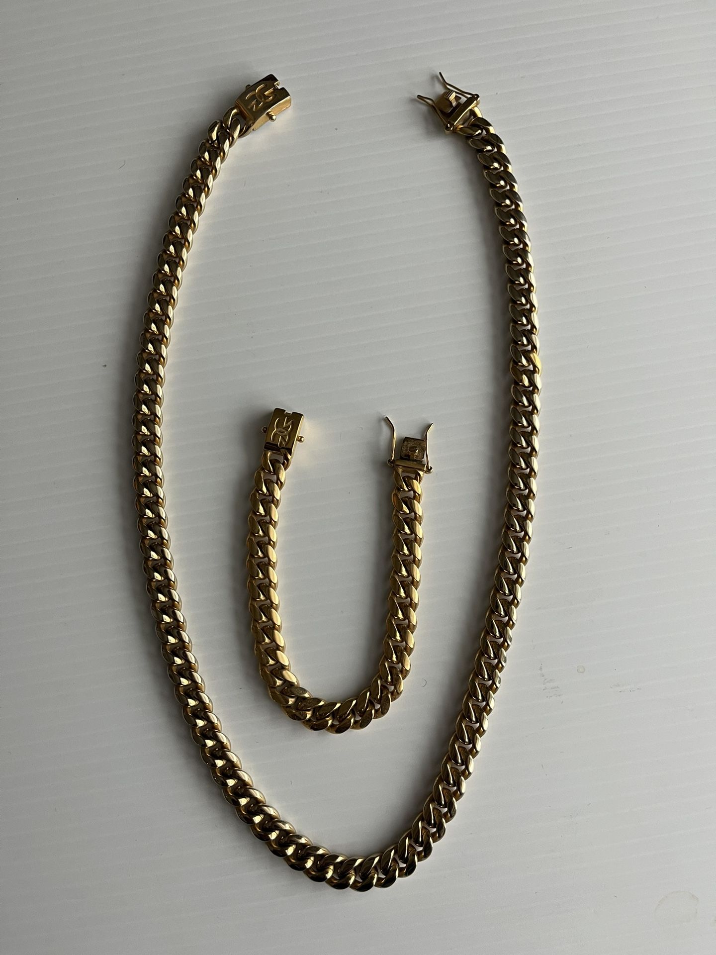 Gold Gods 18k GP Cuban 21” Necklace & Bracelet