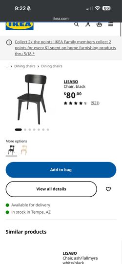 IKEA Lisabo Black Dining Chairs