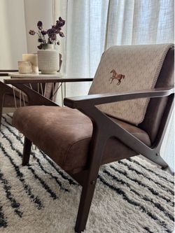 Brown Leather Living room accent chairs (2 chairs)