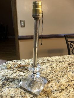 Vintage crystal candle stick lamp