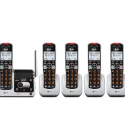 AT&T BL102-5 DECT 6.0 5-Handset Cordless Phone for Home with Answering Machine, Call Blocking, 