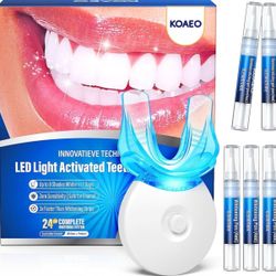 Teeth Whitening Kit – 3 Teeth Whitening Pens + 2 Desensitizing Pens – LED Light – 35% Carbamide Peroxide – Safe & Dentist-Recommended – Fast 7-Day Vis