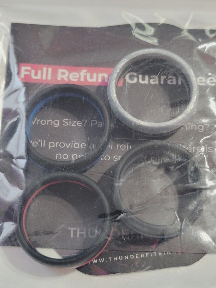 ThunderFit Silicone Wedding Rings for Men - 4 Rings Size 12