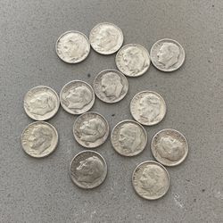 14 Silver Roosevelt Dimes (One Troy Ounce) Various Dates