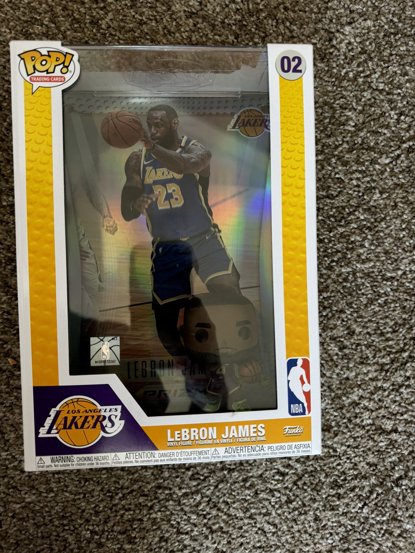 LeBron James Pop Funko With Giant Prism Card