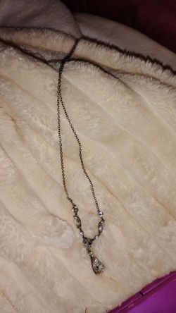 3 pendant inlaid necklace with silver chain