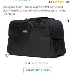 Brand New Sleepypod Pet In-Cabin Carrier w/shoulder Strap for up to 12 Lbs Airline Approved 