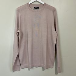 Nordstrom Men’s Shop Tech Smart Crewneck Sweater Pink Antique Size Large NWT
