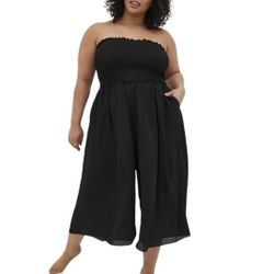 Torrid Crepe Smocked Jumpsuit