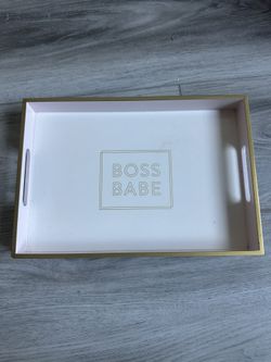 Boss Babe Light Pink Tray