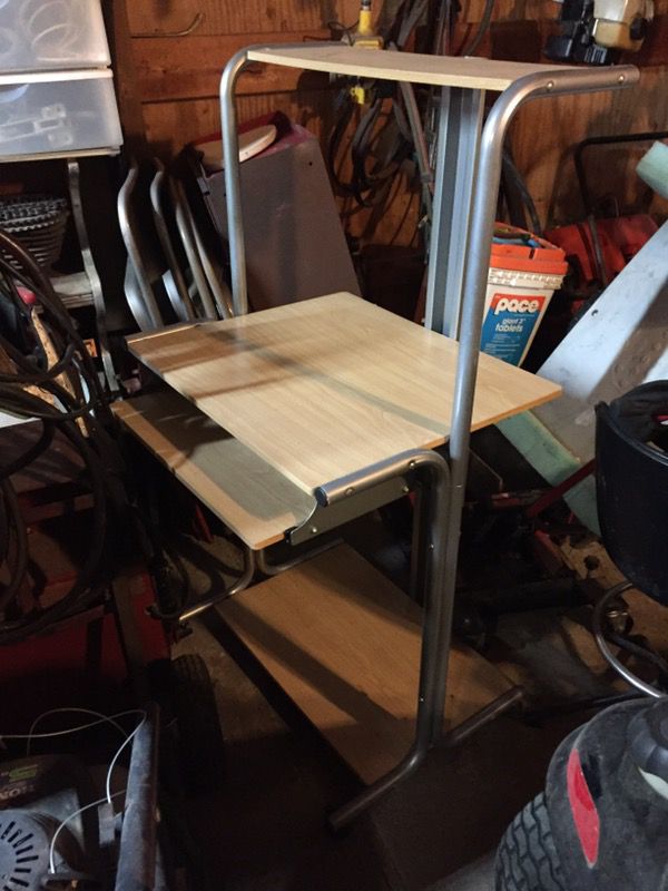 Small computer desk cart