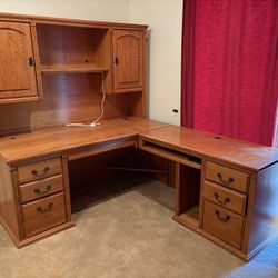 Large Solid Wood L Shaped Desk