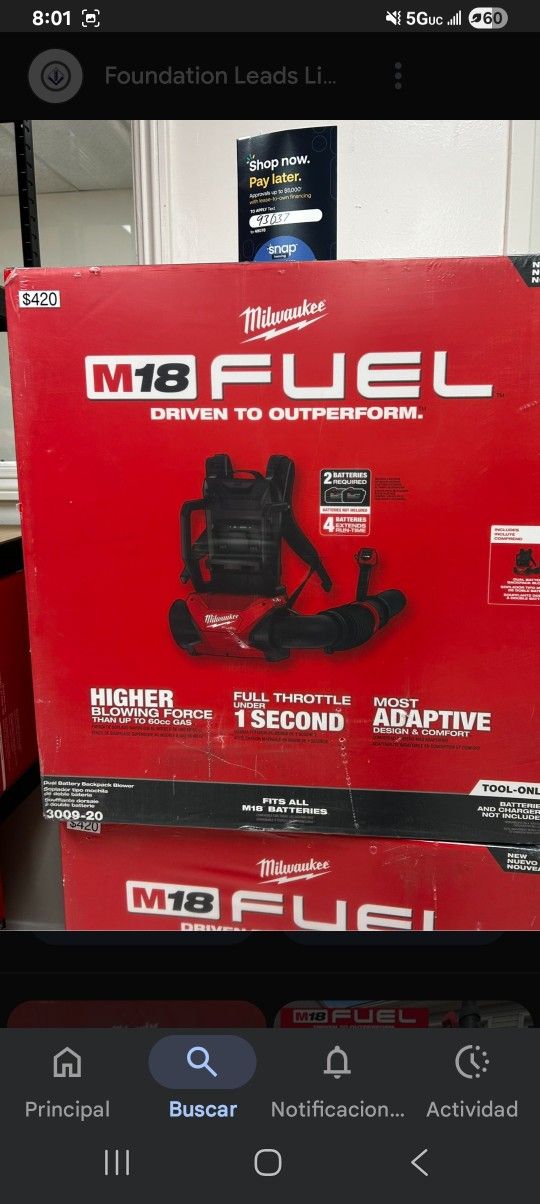 Milwaukee Backpack Blower