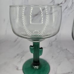 Set of 4 Libbey cactus margarita glasses