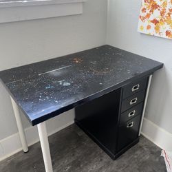 IKEA Hand Painted Desk And cabinet