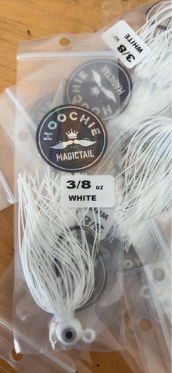 24 - Magictail Hoochie 3/8 oz White Fishing Jigs