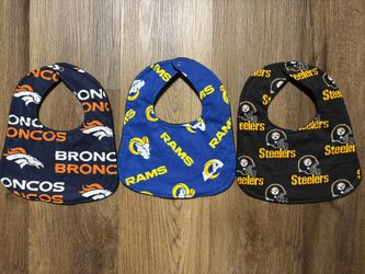 Broncos, Rams, or Steelers Baby Bibs
