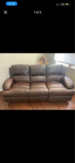 3 seat leather recliner