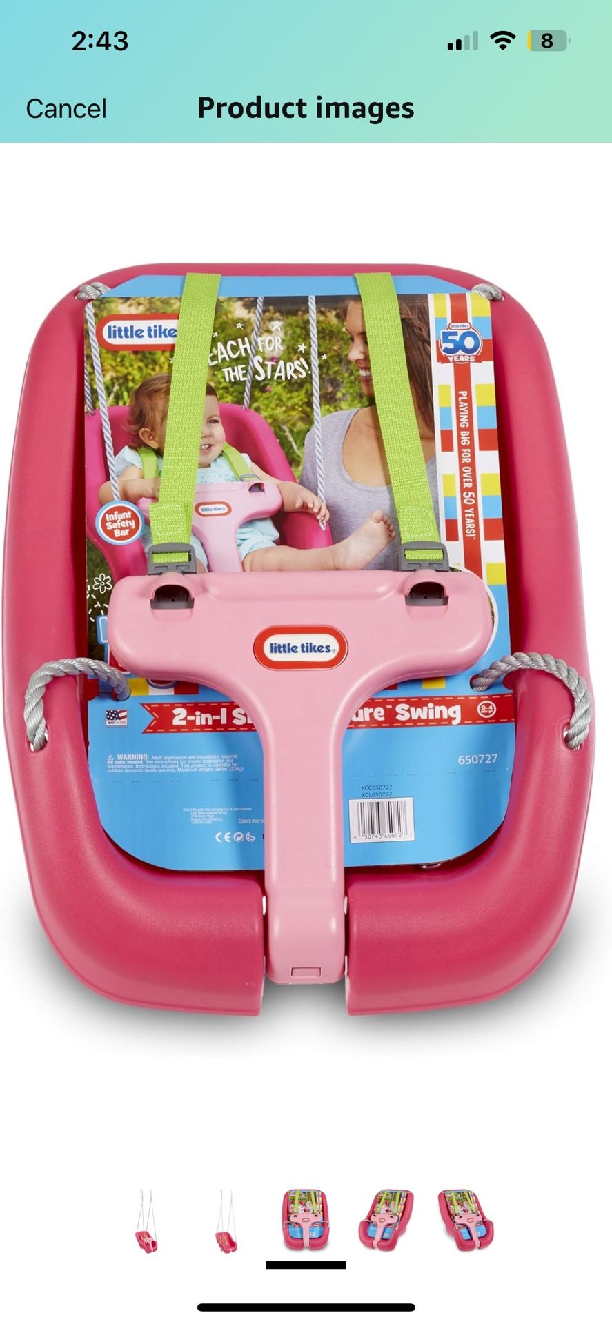 2 In 1 Snug N Secure Swing Little Tikes