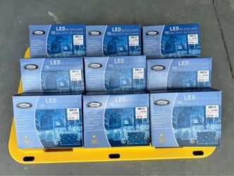 LED Multi-colored net-style lights.