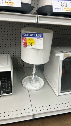 White Table Lamp with Drum Shade
