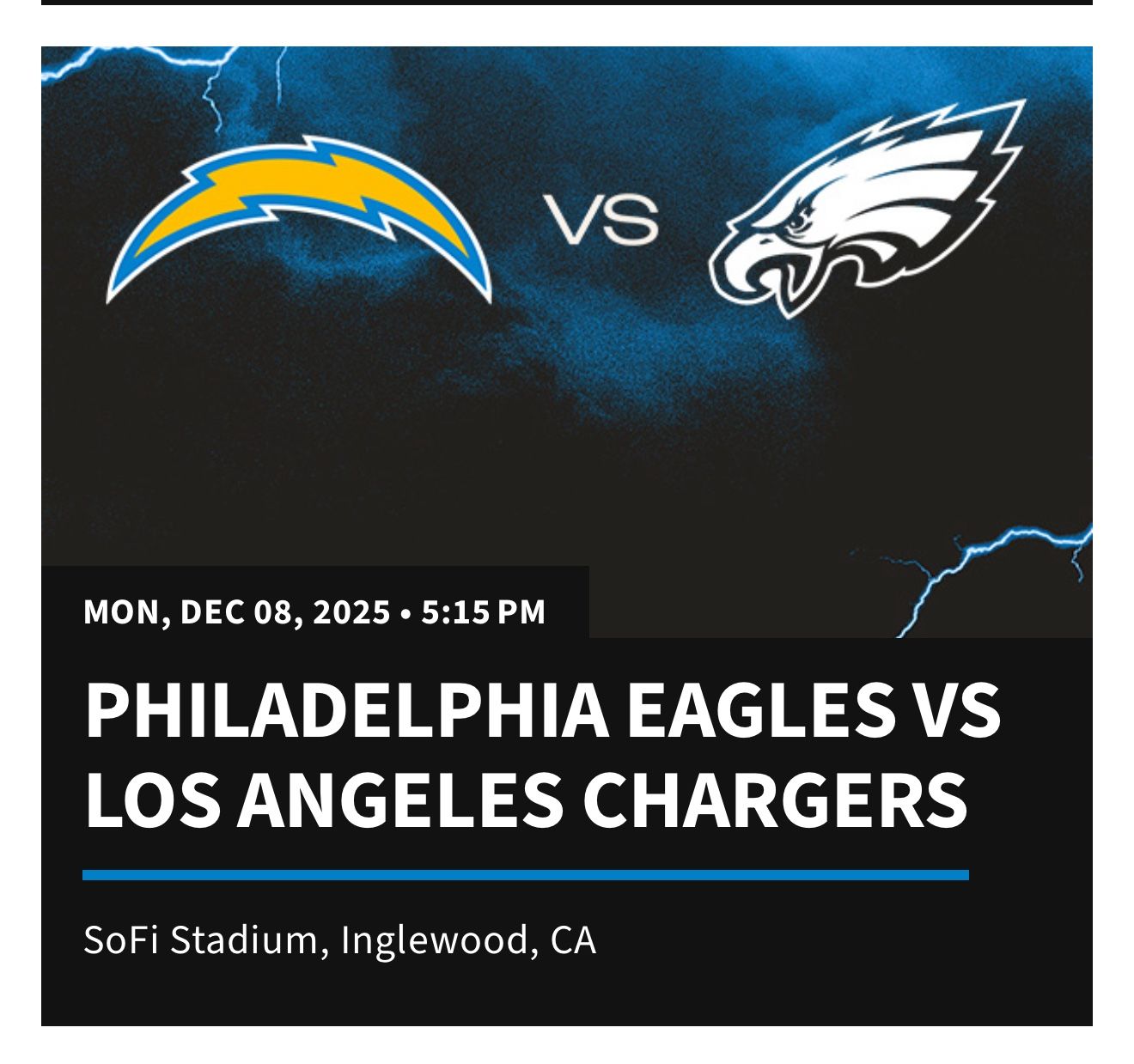 Los Angeles Chargers Vs Eagles