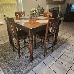 Solid Cherry Wood Table Pulls Out For 6 