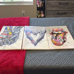 Canvas Grafitti Wall Art Each 12x18 