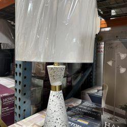 Hampton Bay SOSEBEE 24” White Terrazzo/Brass Table Lamps