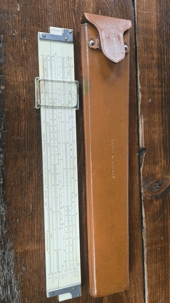 Slide Ruler With Leather Case