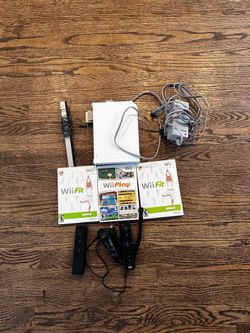 Wii console with 3 games
